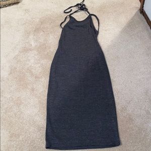 Boutique fitted grey midi dress size LG